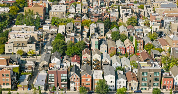 Chicago skyline with residential neighborhoods – buy house in Chicago