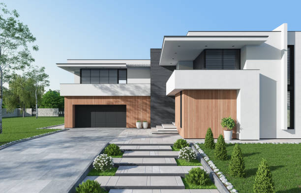 Newly built home exterior with modern design – is it cheaper to build a new house than to buy one Is it Cheaper to Build a New House Than to Buy One